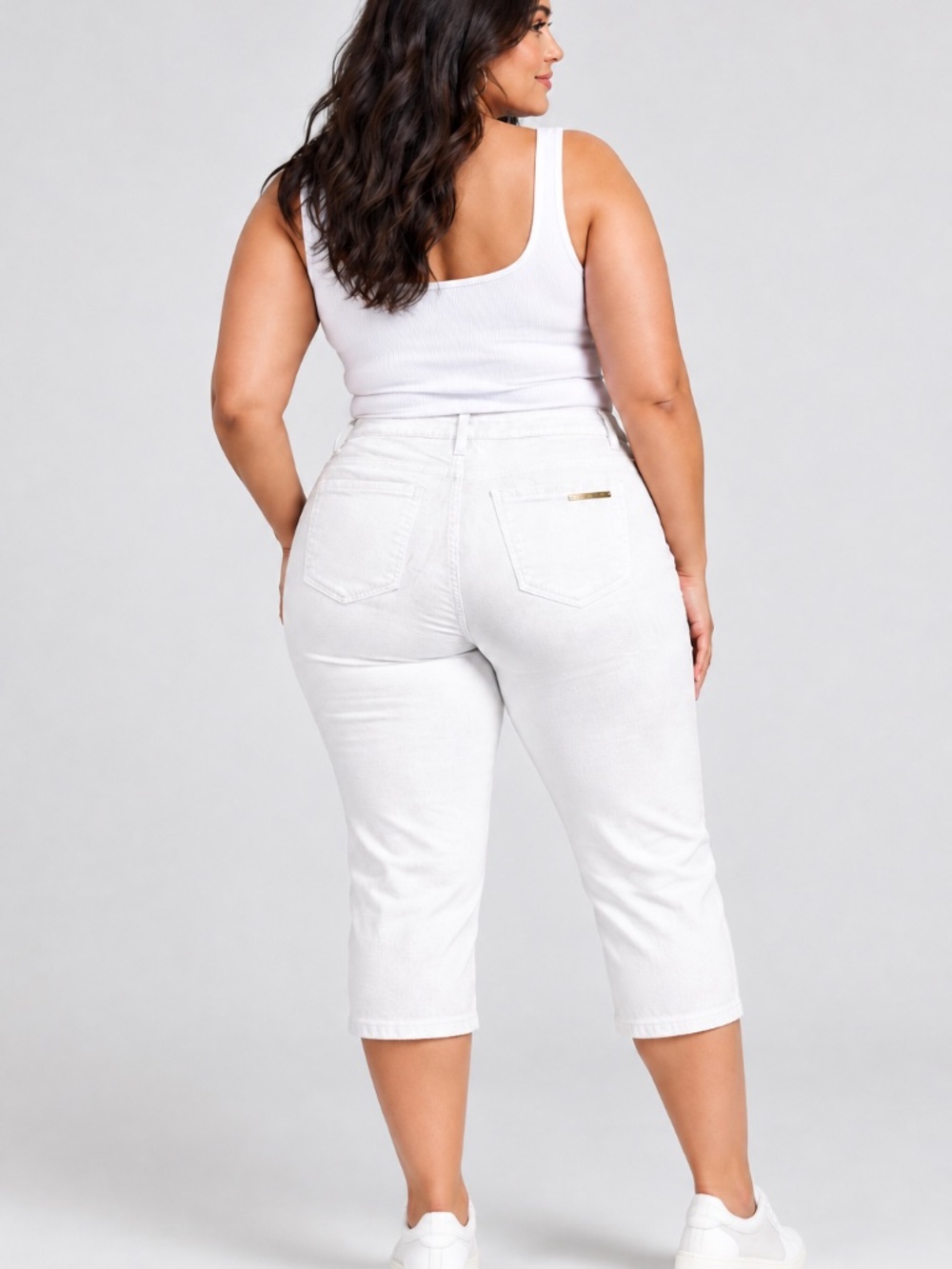 Michael Kors Cropped Stretch Straight / Skinny Ivory/White Denim Jeans. 14